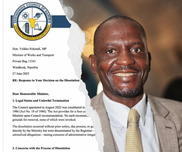 ECN Challenges Minister Veikko Nekundi following the dismissals of several members of the Engineering Council of Namibia 3 ECN Challenges Minister Nekundi following the dismissals of several members of the Engineering Council of Namibia
