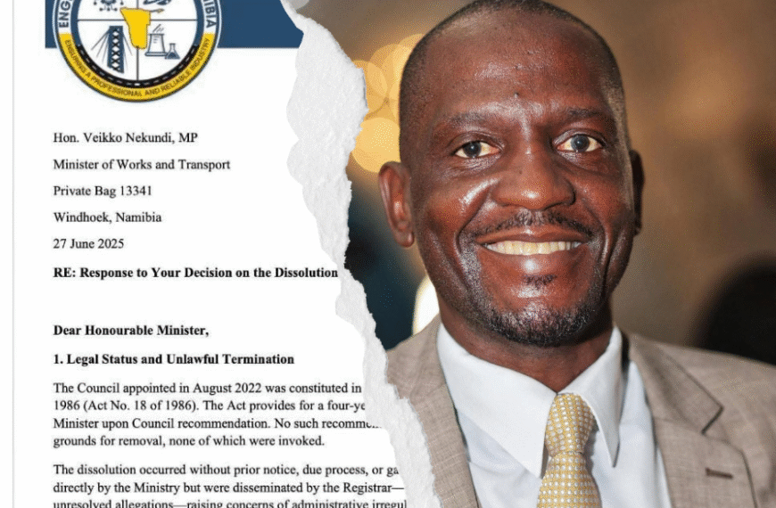 ECN Challenges Minister Nekundi following the dismissals of several members of the Engineering Council of Namibia