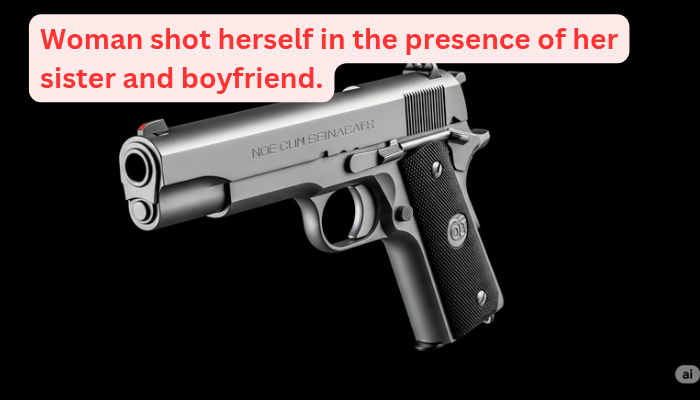Woman shot herself in the presence of her sister and boyfriend.