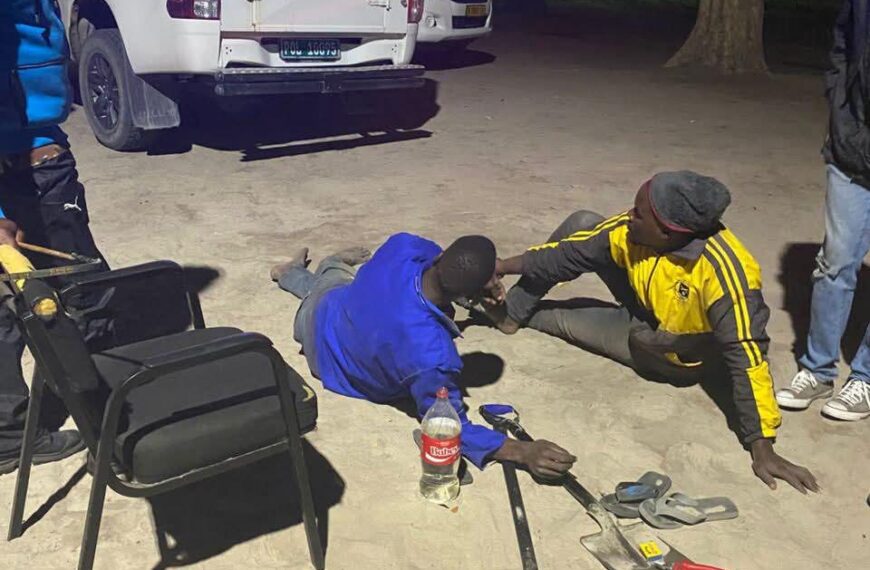 Two Men Caught Red-Handed Digging Up Copper Wire in Bukalo