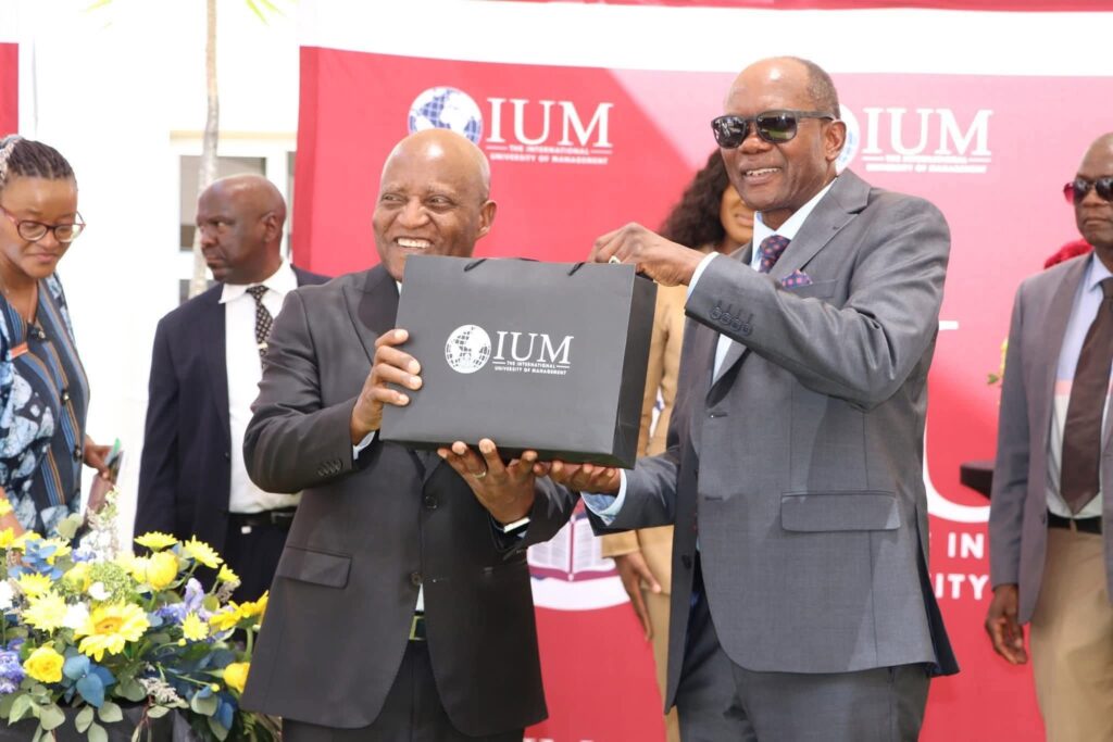 Prime Minister Dr. Elijah Ngurare during the hand over of the donation worth 8.5 millions
