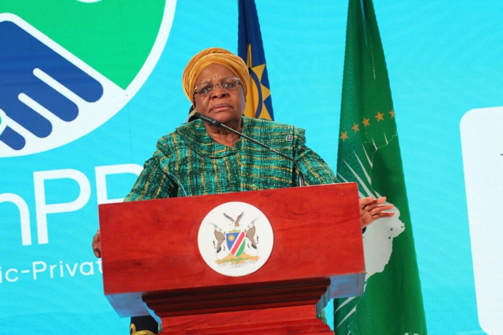 President Netumbo Nandi-Ndaitwah  during the Namibia Public–Private Forum in Windhoek.