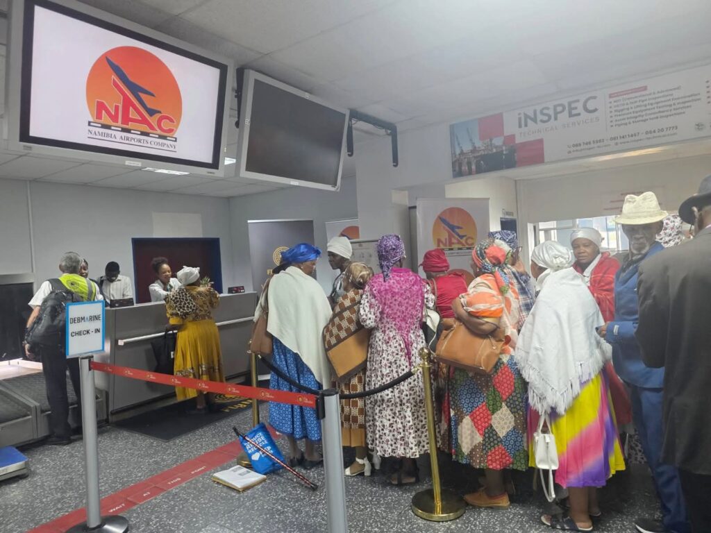 Elderly people in Windhoek line Up at NAC