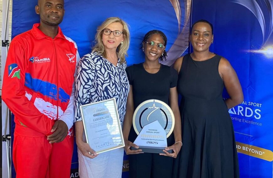 Emilia Ekandjo was handed over the People’s Choice Sport Star of the Year award