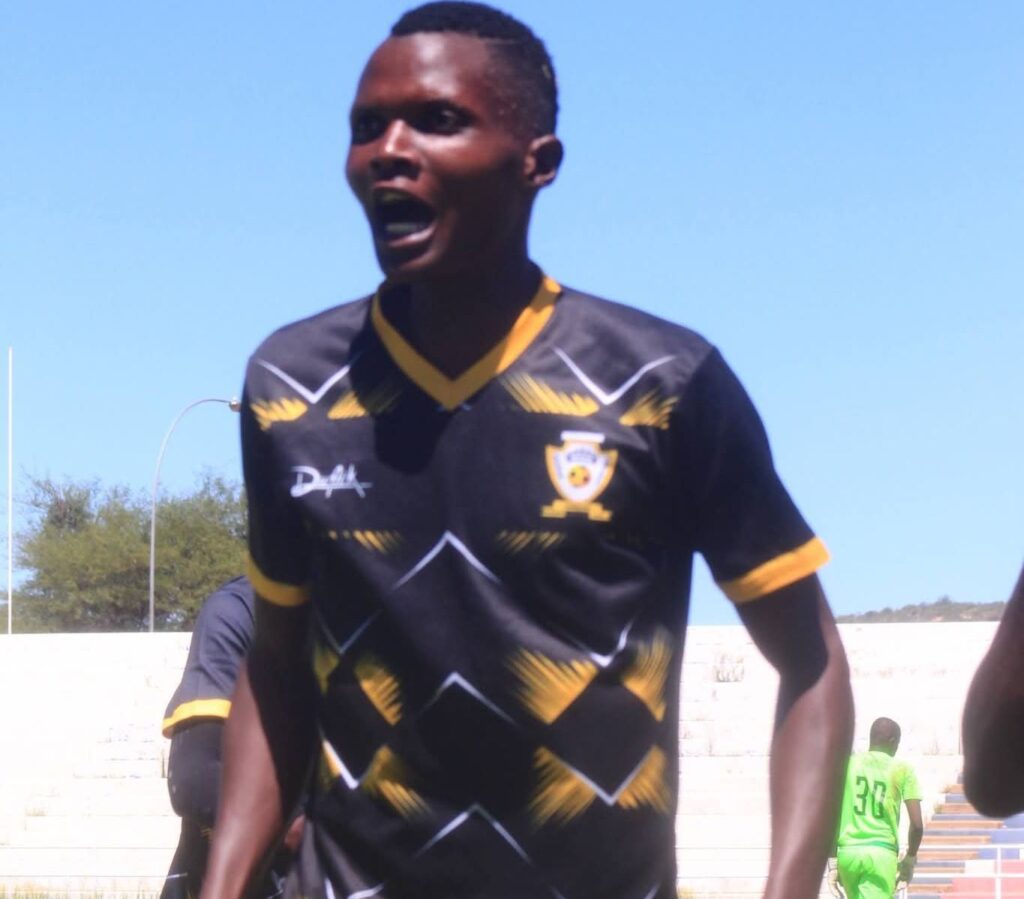Rundu Chiefs Claim First Season Victory as Benson Joins Top Scorers Race 1 Benson Kaluba celebrate his goal against Young African FC