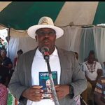 Paulus Nginga Mbangu deliver his speech at his Rally at Mayana village