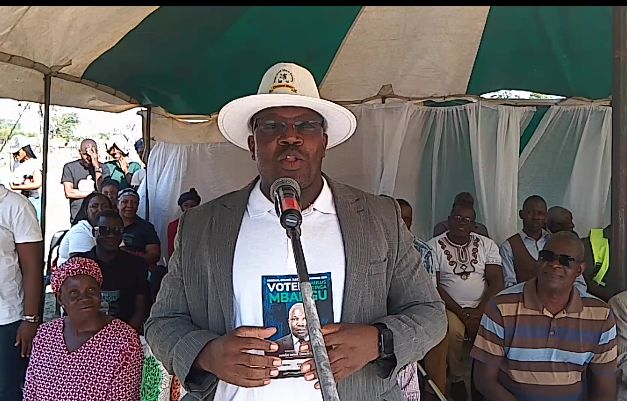 Mbangu Pledges More Development and Stands Firm Against Kavango Water Transfer to Windhoek 1 Paulus Nginga Mbangu deliver his speech at his Rally at Mayana village
