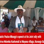 Watch: Paulus Mbangu's speech at his Joint rally with Petrus Ndumba Kashumali at Mayana village, Kavango East.