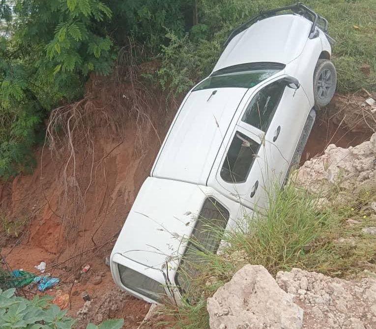 Vehicle Falls Into Eroded Sinkhole in Rundu 1 FB IMG 17727070535222