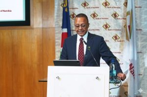 Governor Ebson Uanguta at the Monetary Policy Committee (MPC) meeting