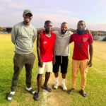 Coach Nelson Iiyambo, Anton Mbambero, and Peter Shitembi