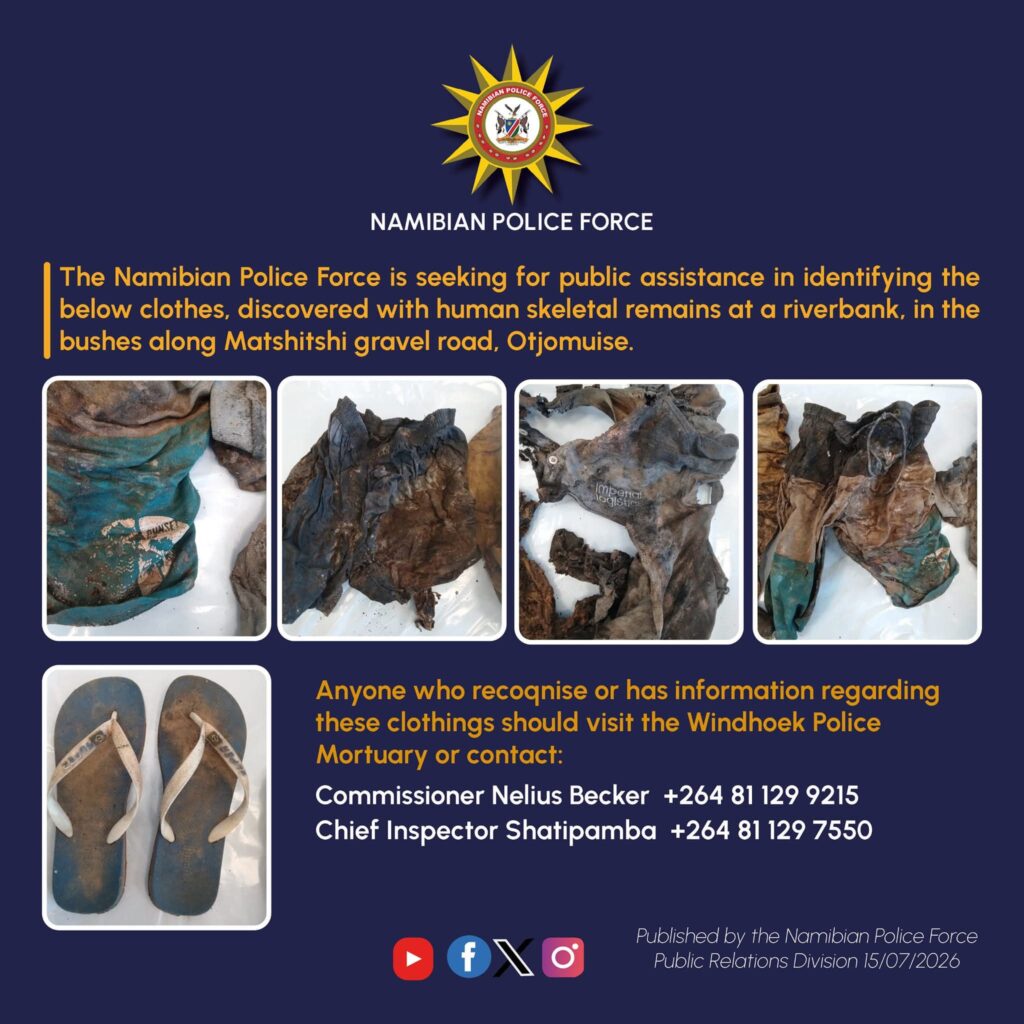 Police seek public assistance in identifying human remains found in Otjomuise 1 1000040161