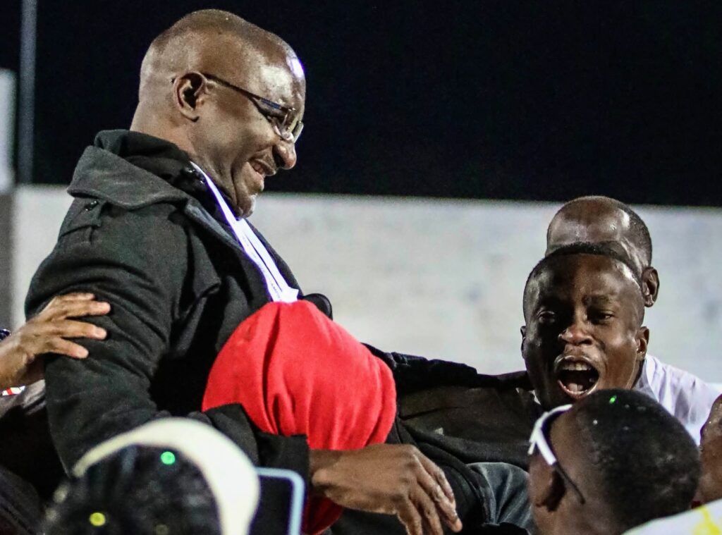 Prof. Frednard Gideon Steps Down as UNAM FC Chairman After Historic Season 1 Unam FC celebrate with Pro. Frednard Gideon