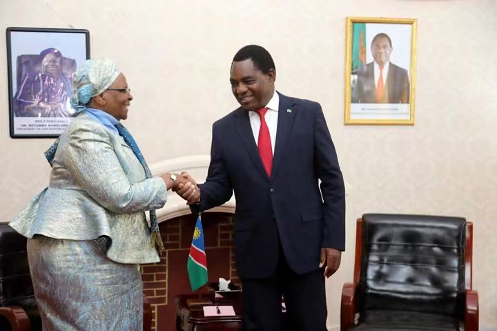 President Nandi-Ndaitwah Congratulates Hichilema on Re-Election 7 President Netumbo-Nandi Ndaitwah together with President Hakainde Hichilema
