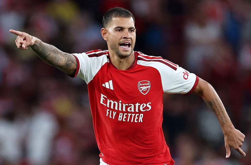 Bruno Guimaraes played his first game at Emirates Stadium since signing for Arsenal