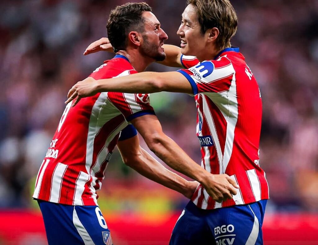 Kang-in Lee celebrate his first goal in La Liga with Atletico Madrid FC