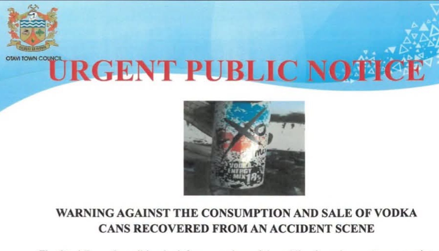 Otavi Council Warns Public Against Drinking Vodka Recovered From Truck Crash 1 1001480328 1