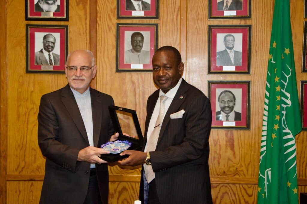 Iranian Ambassador to Namibia, H.E. Mohammad Bagher Beigi, paid a courtesy visit to Hon. Dr. Peya Mushelenga