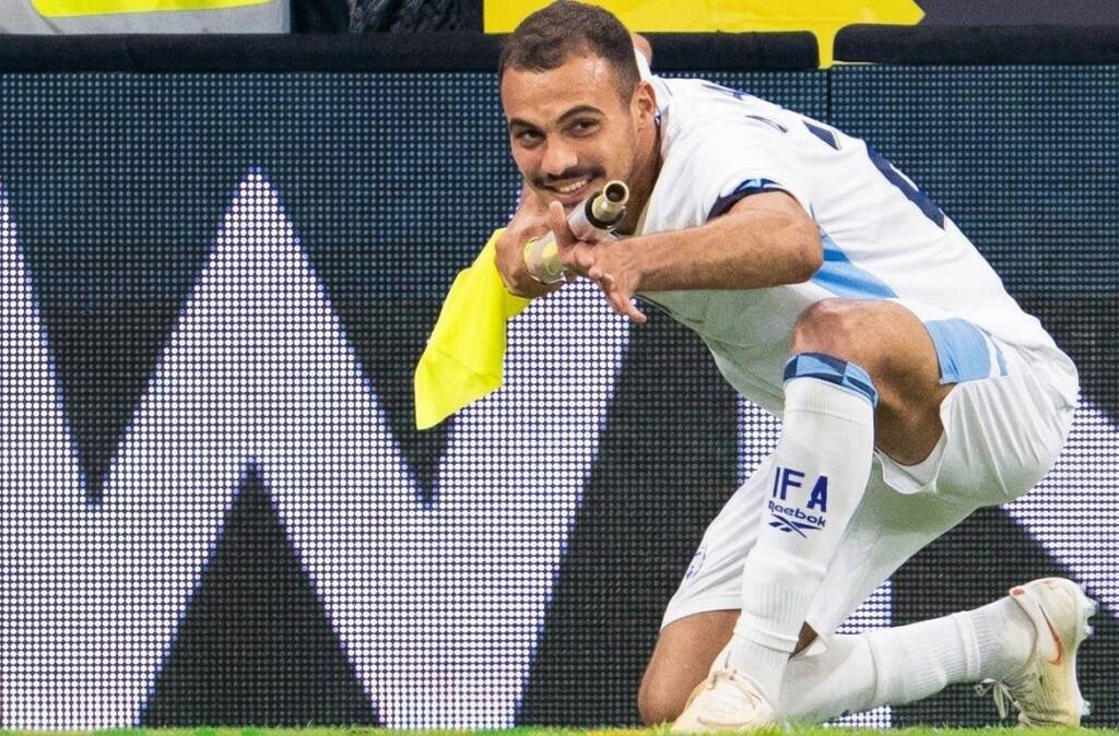 Israel Player Sent Off After Gun Gesture Celebration 7 Israel forward Sayed Abu Farhi