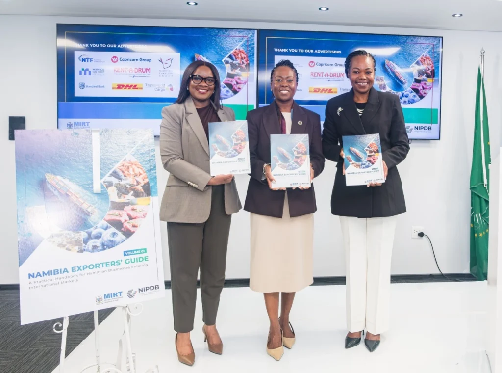 Catherine Shipushu, Acting Executive: Competitiveness and Branding, NIPDB, Ndiita Nghipondoka-Robiati, Executive Director: Ministry of International Relations and Trade, and Julia Muetudhana, Acting Chief Executive Officer, NIPDB