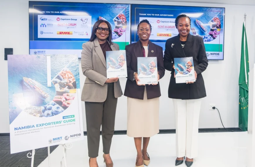 Catherine Shipushu, Acting Executive: Competitiveness and Branding, NIPDB, Ndiita Nghipondoka-Robiati, Executive Director: Ministry of International Relations and Trade, and Julia Muetudhana, Acting Chief Executive Officer, NIPDB