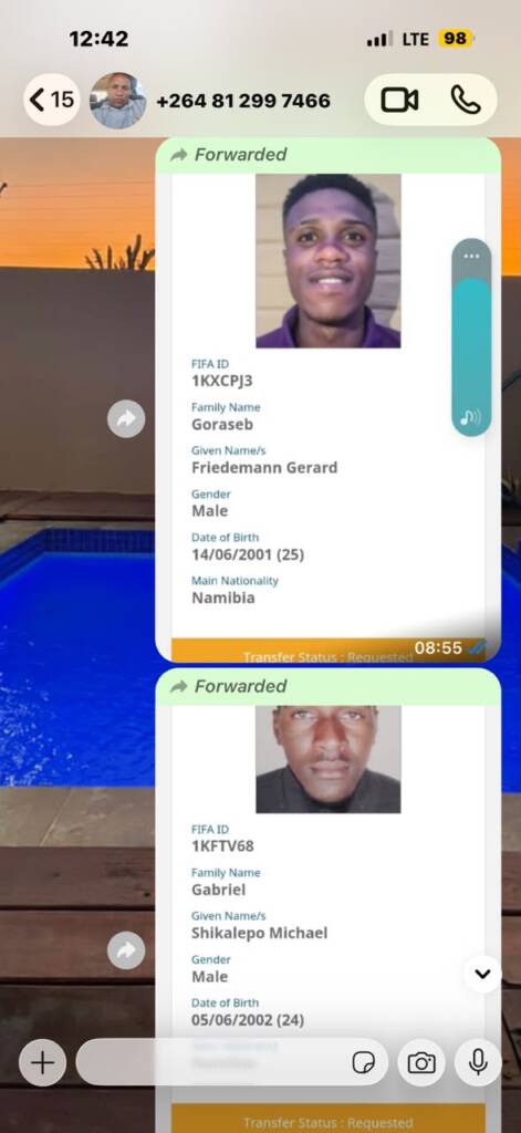 Rundu Chiefs FC New Signings Linked to Alleged NFA e-Connect Transfer Scandal in Erongo 8 IMG 20261009 WA0017